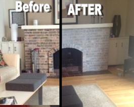PAINTING A BRICK FIREPLACE IS AN EASY WAY TO MAKEOVER YOUR